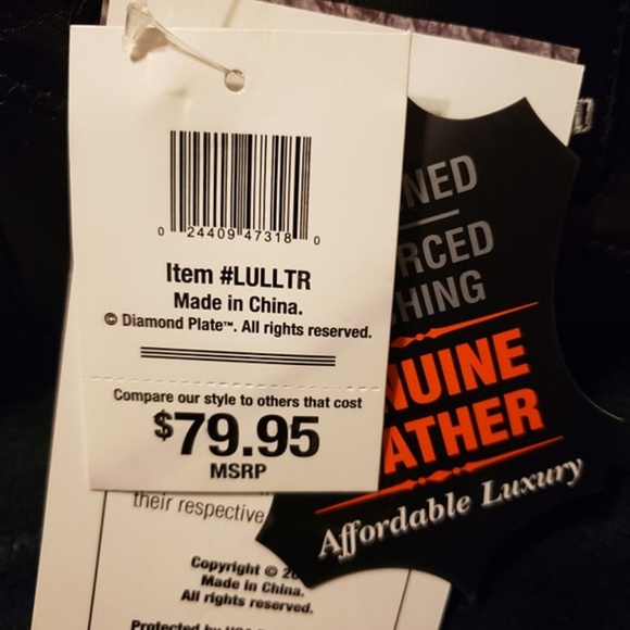 Diamond Plate Rock Design Genuine Leather Live bag - Picture 5 of 6